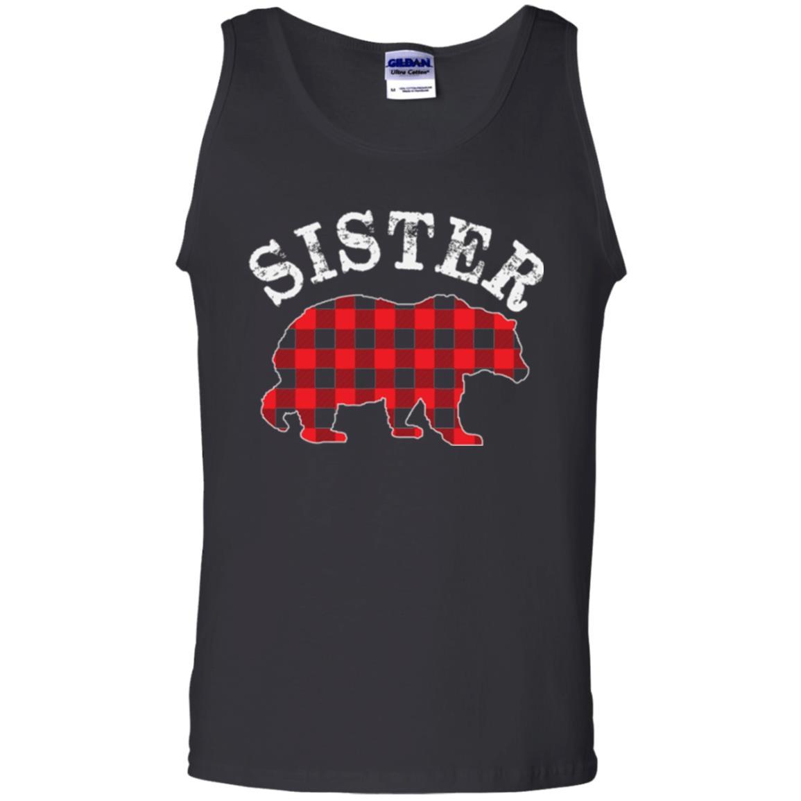 Family T-shirt Red Plaid Sister Bear Black