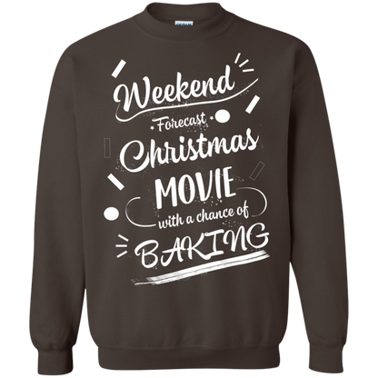 Christmas T-shirt Weekend Forecast Christmas Movie With A Chance Of Baking Dark Chocolate