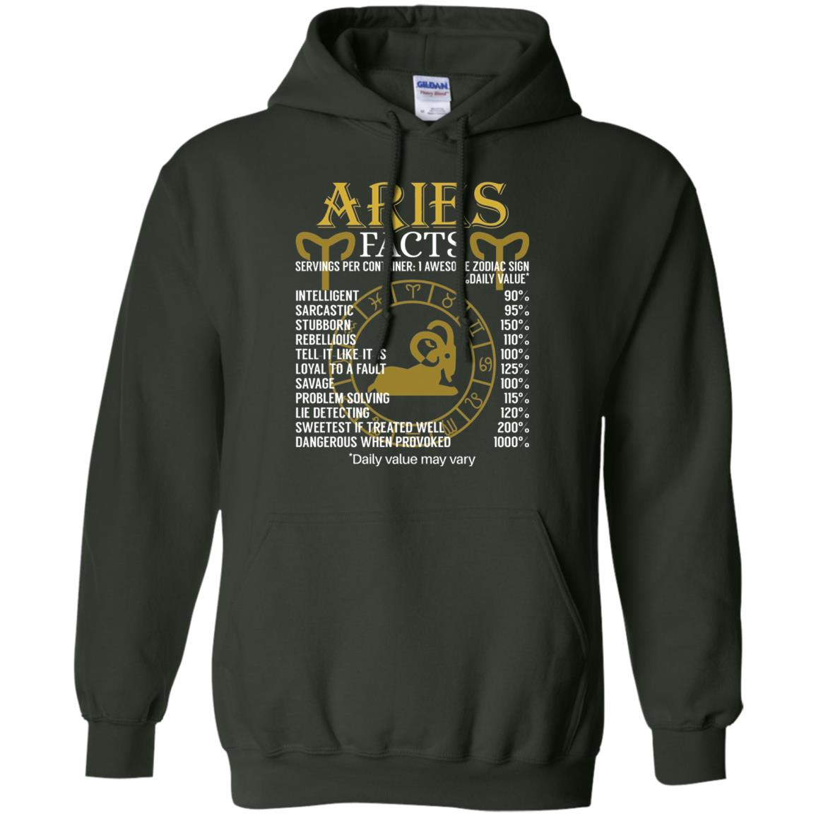 Aries Facts Zodiac Sign T-shirt Forest Green