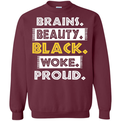 Educated Melanin T-shirt Brains Beauty Black Woke Proud Maroon