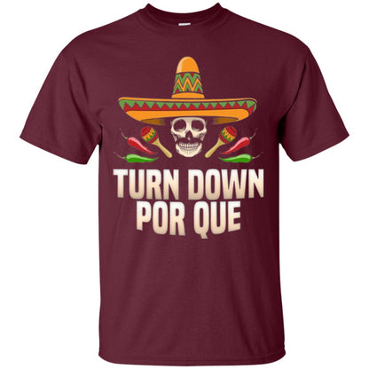 Turn Down Por Que Skull Pirate T-shirt Maroon