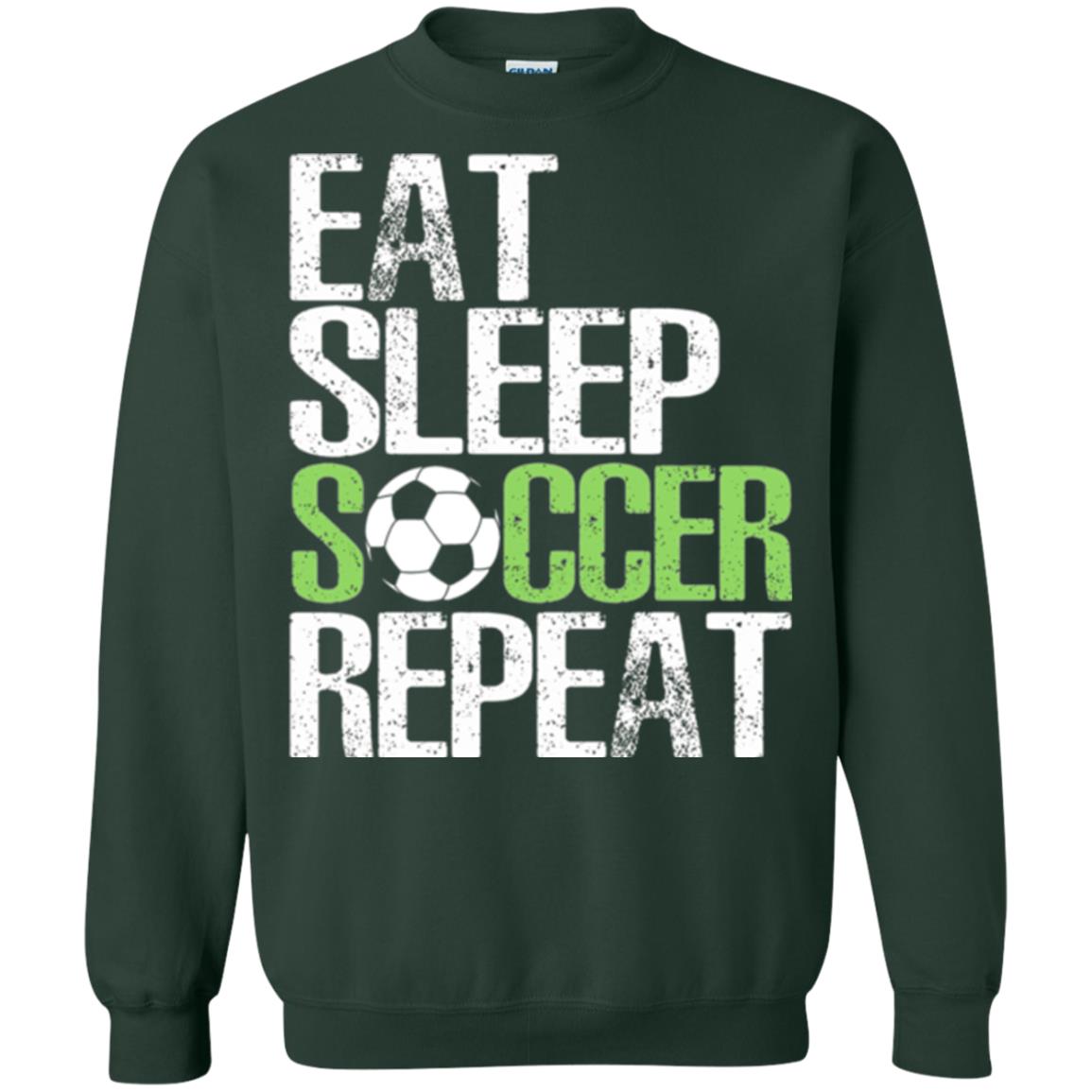 Soccer T-shirt Eat Sleep Soccer Repeat Forest Green