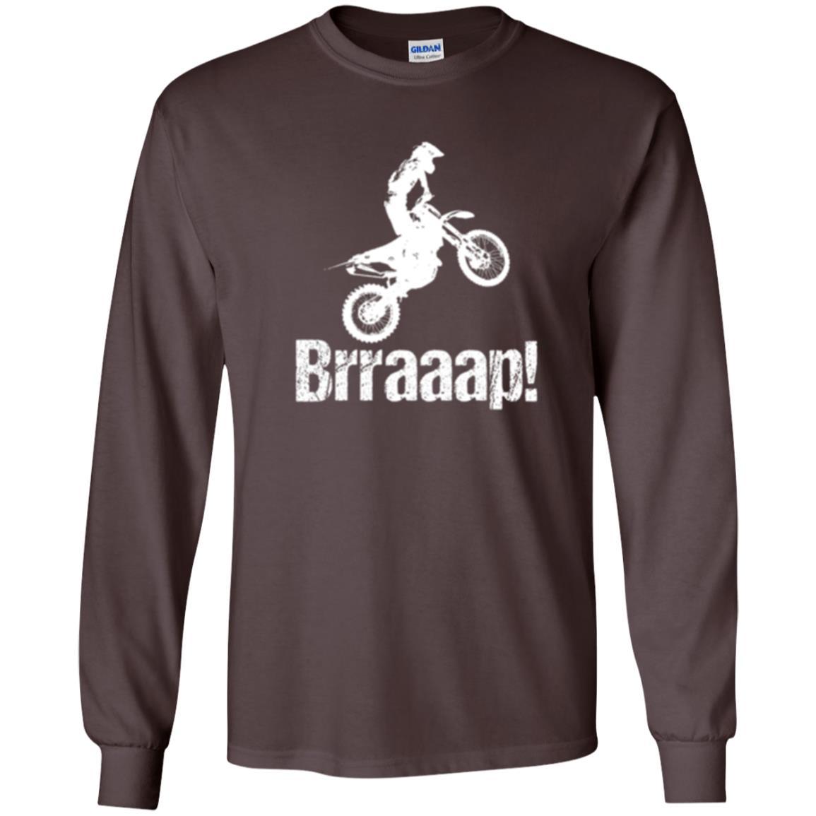 Motocross T-shirt Dirt Bike Rider Brraaap Dark Chocolate