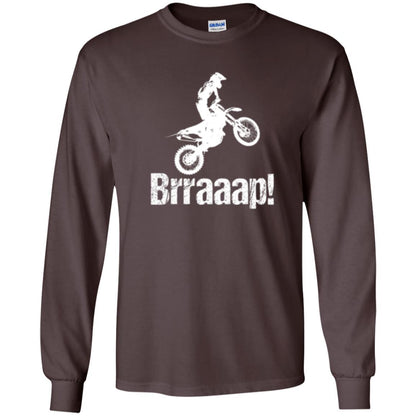 Motocross T-shirt Dirt Bike Rider Brraaap Dark Chocolate