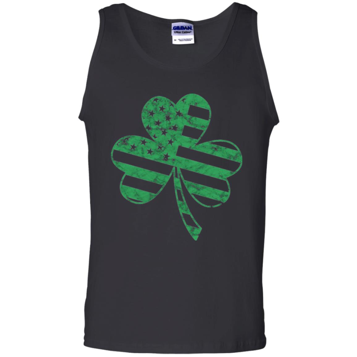 Irish American Flag Shamrock St. Patrick's Day T-shirt Black