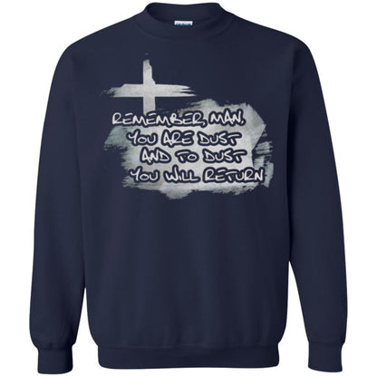 Ash Wednesday T-shirt Remember, Man, You Are Dust And To Dust You Will Return Navy