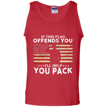 If This Flag Offends You I Willl Help You Pack Us Flag T-shirt Red