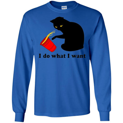 Cat Lover T-shirt I Do What I Want Royal