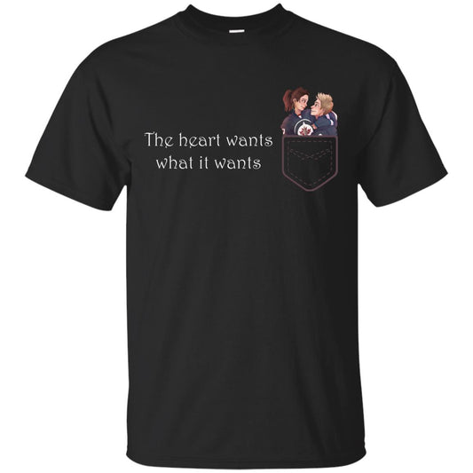 The Heart Wants What It Wants Quote Of Love T-shirt Black
