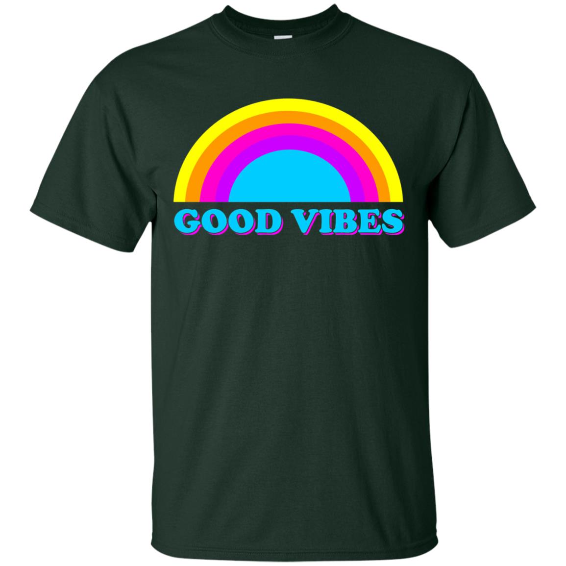 Rainbow Groovy Good Vibes T-shirt Forest