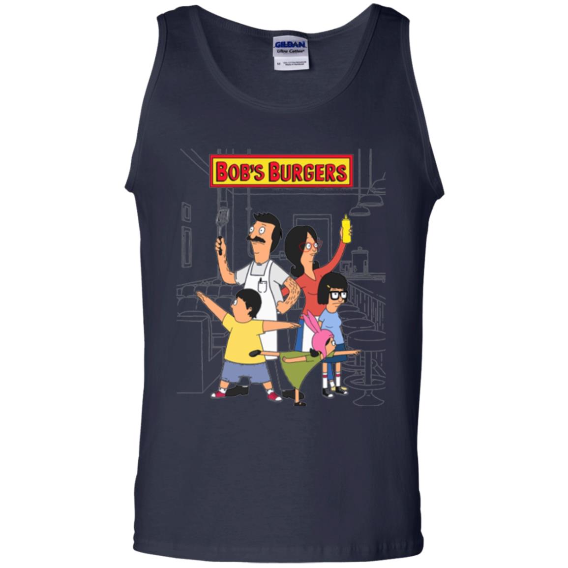 Family Group Hero Pose T-shirt Bob_s Burgers Navy