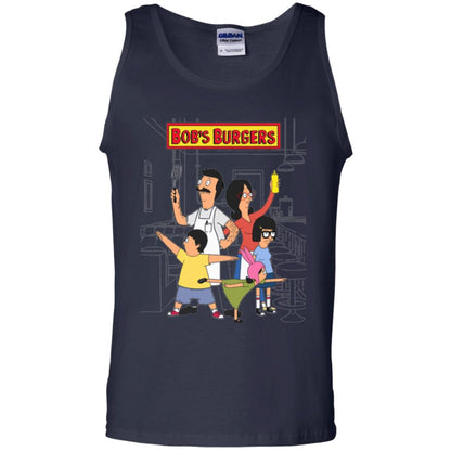 Family Group Hero Pose T-shirt Bob_s Burgers Navy