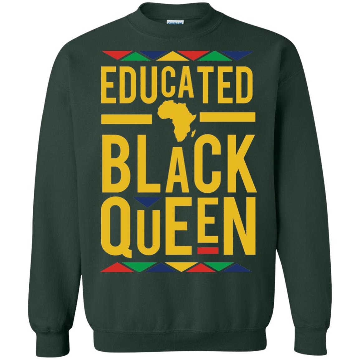 African Dna Pride T-shirt Dashiki Educated Black Queen Forest Green
