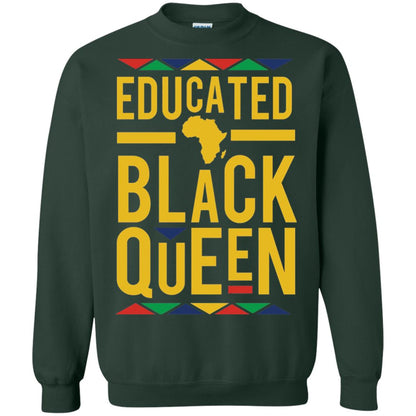 African Dna Pride T-shirt Dashiki Educated Black Queen Forest Green