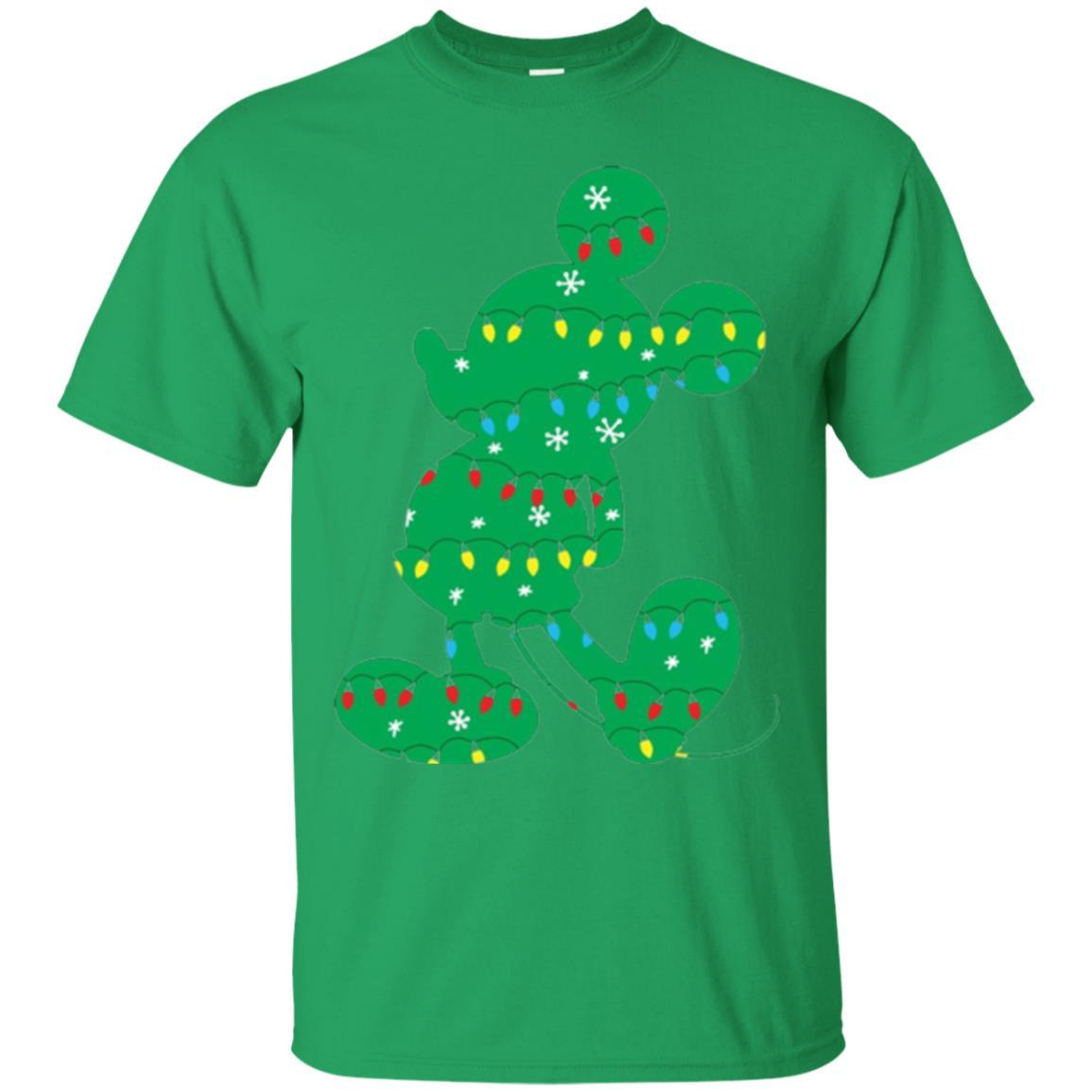 Christmas T-shirt Disney Mickey Mouse Fairy Lights Irish Green