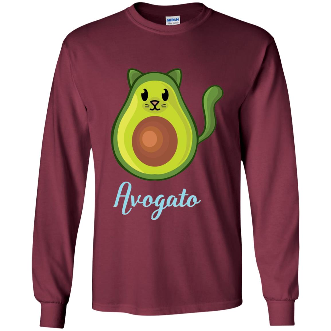 Avogato Avocado Cat Funny Avocato T-shirt Maroon