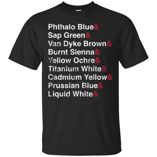Painter T-shirt Oil Colors Bob Painter Ross Black