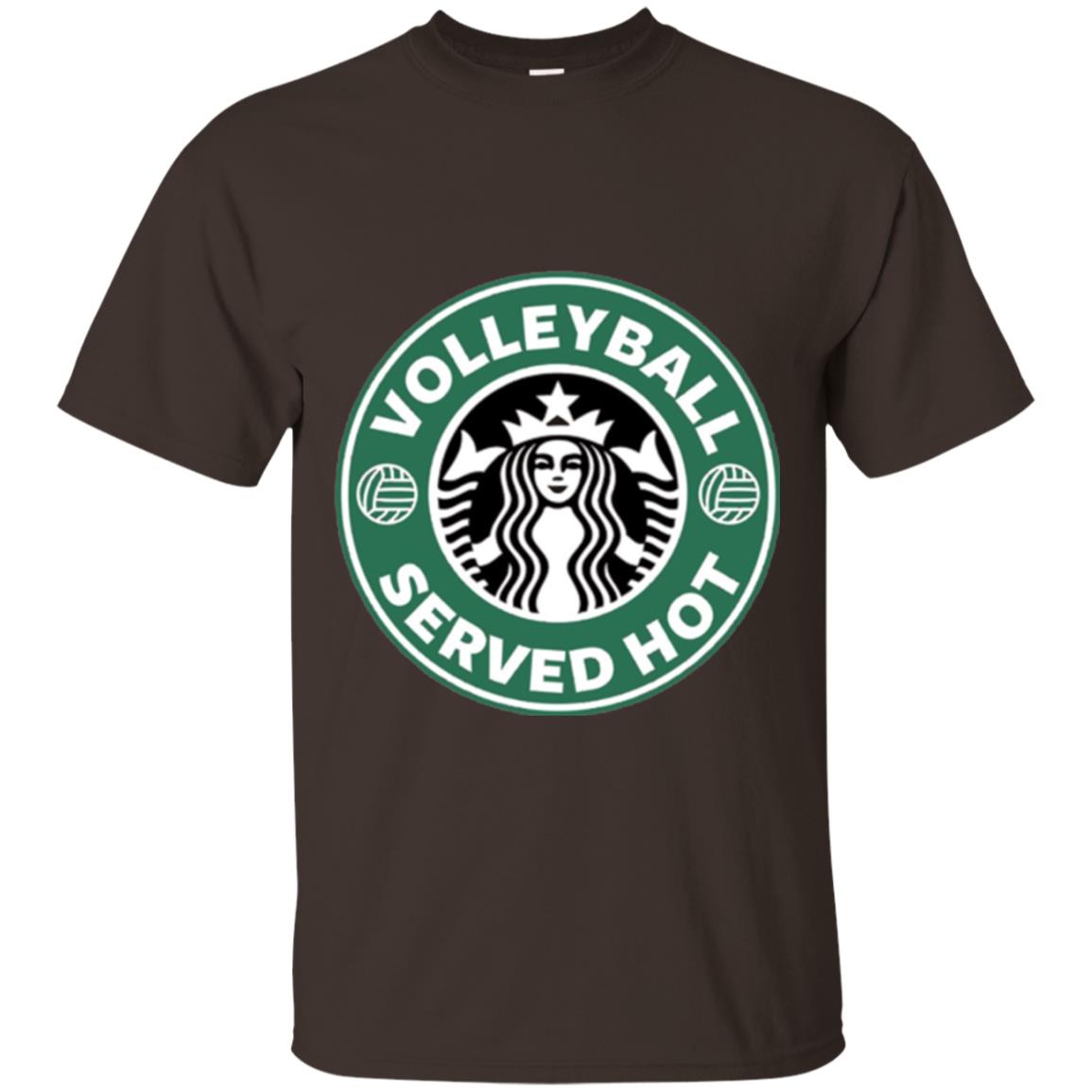 Volleyball Lovers T-shirt Served Hot Dark Chocolate