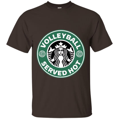 Volleyball Lovers T-shirt Served Hot Dark Chocolate