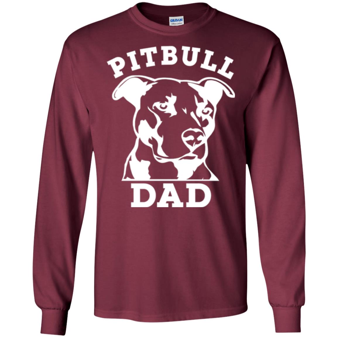 Pit Bull Dad T-shirt Pitbull Lovers Maroon