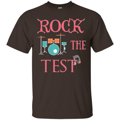 Rock The Test Professor Teacher T-shirt Dark Chocolate