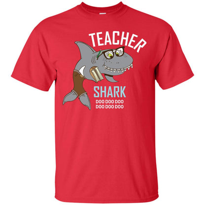 Teacher Shark Doo Doo Doo Family Shark Shirt Red