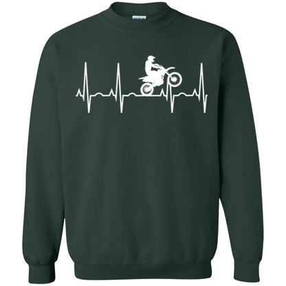 Dirt Bike Rider T-shirt Dirt Bike Heartbeat T-shirt Forest Green