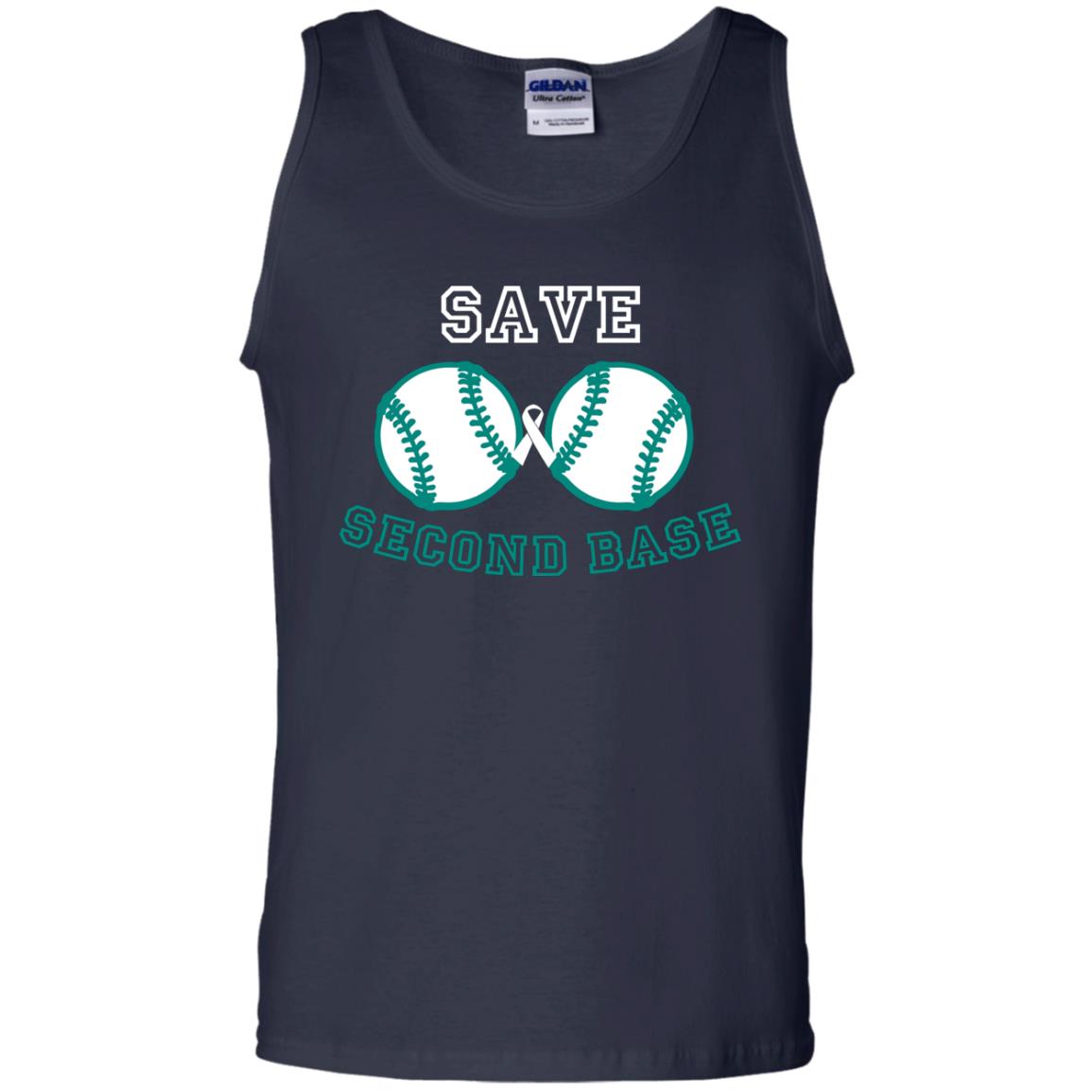 Save Second Base Breast Cancer T-shirt Navy