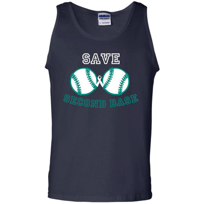 Save Second Base Breast Cancer T-shirt Navy
