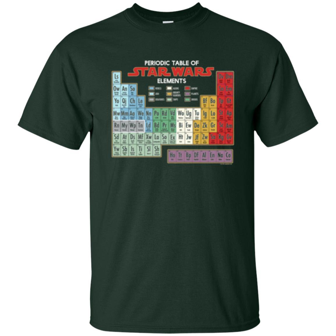 Film T-shirt Star Wars Periodic Table Of Elements Graphic Forest Green