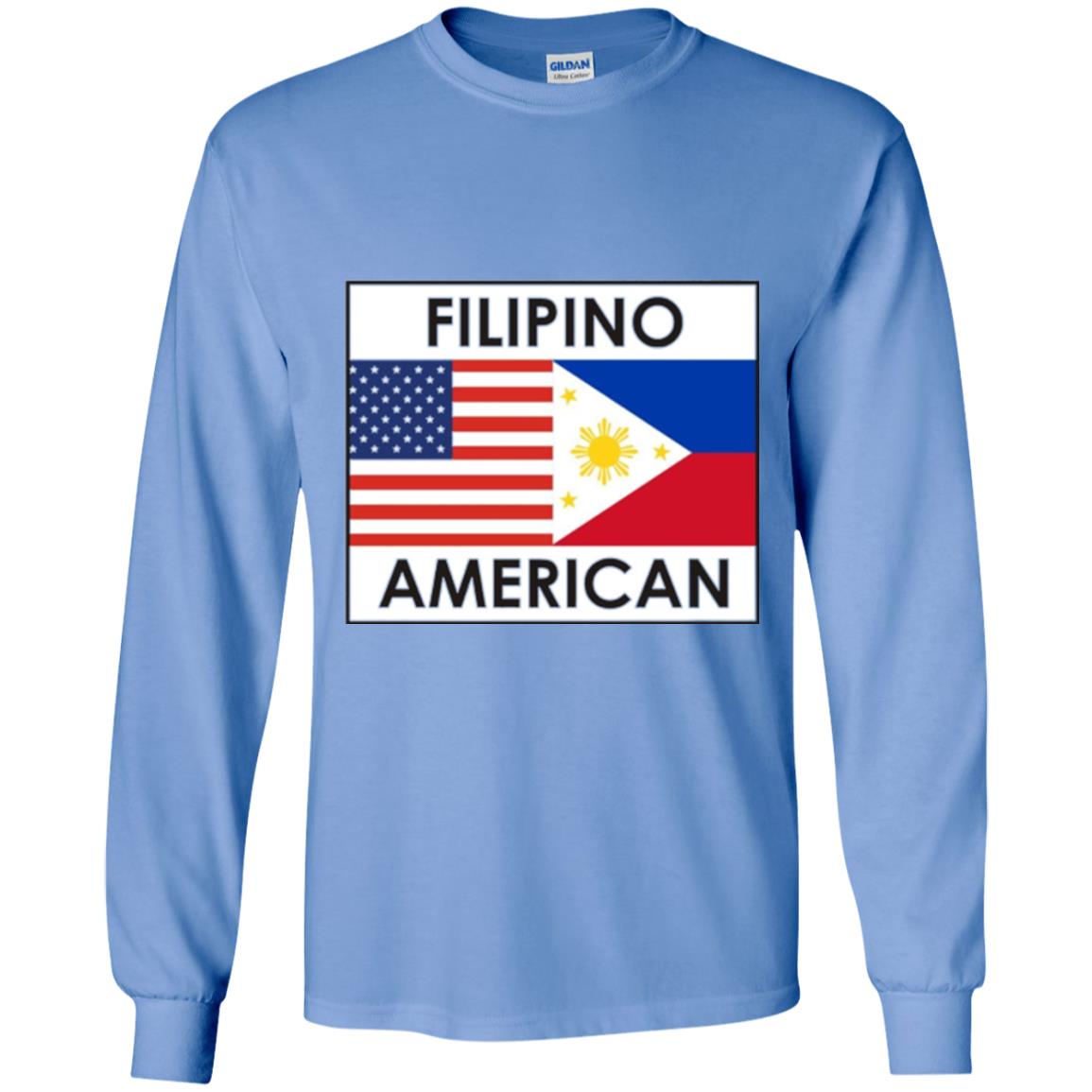 Filipino American T-shirt Philippines Usa Flags Carolina Blue