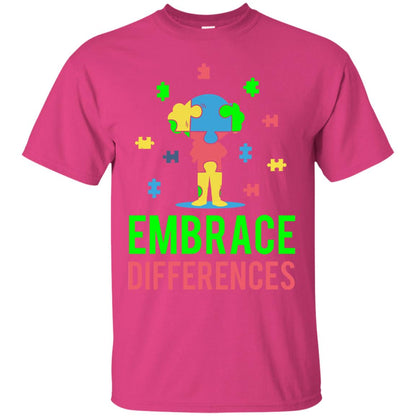 Autism Awareness T-shirt Embrace Differences Heliconia