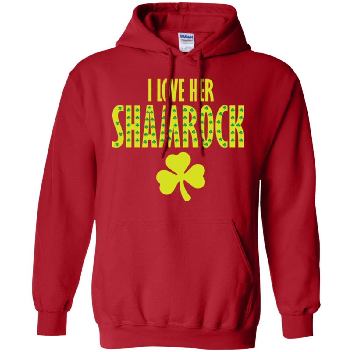 St. Patrick's Day T-shirt I Love Her Shamrock Red