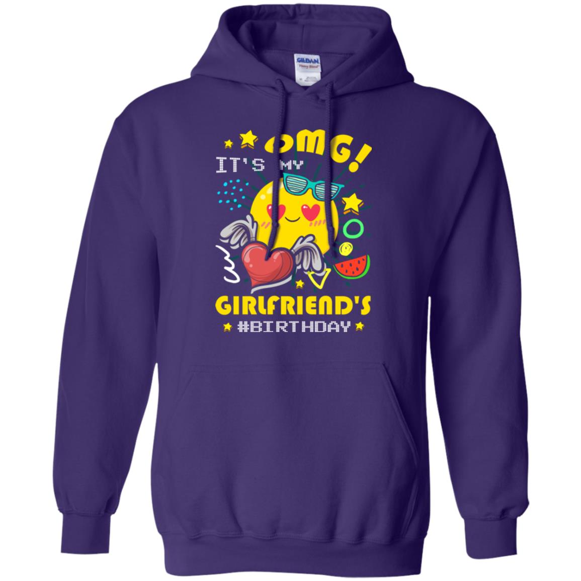 Boyfriend T-shirt Omg It's My Girlfriend's #birthday Purple
