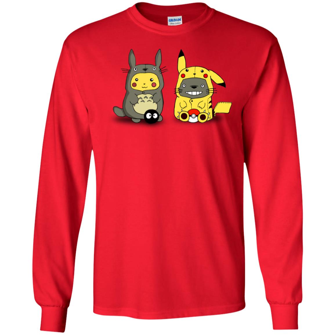 Pikachu Cosplay Totoro And Totoro Cosplay Pikachu T-shirt Red