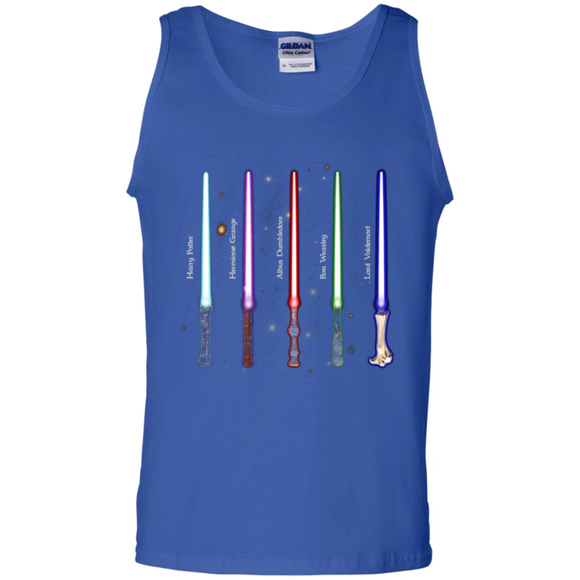 Harry Potter Lightsaber Wands Movie Fan T-shirt Royal