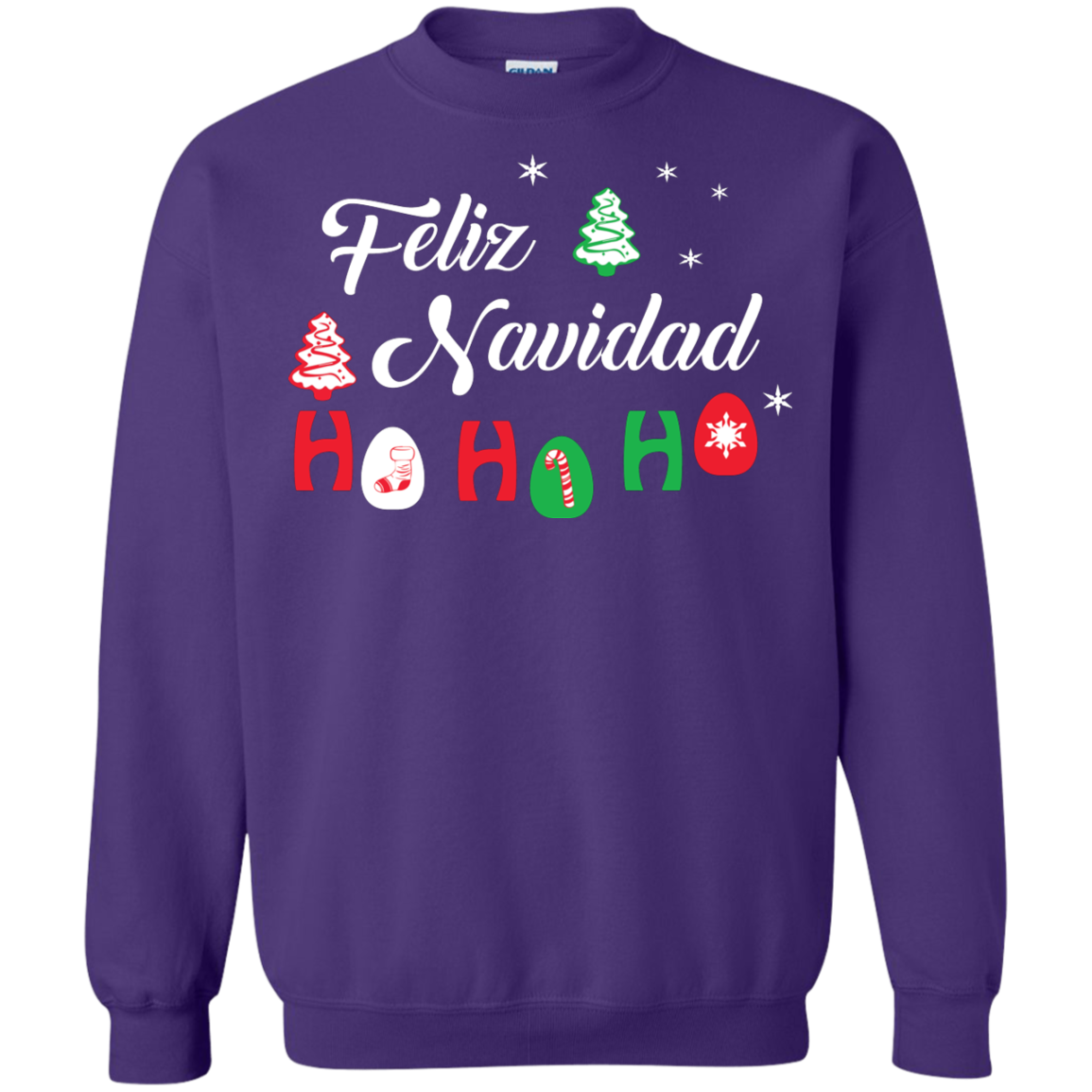 Chirstmas T-Shirt Feliz Navidad Ho Ho Ho Purple