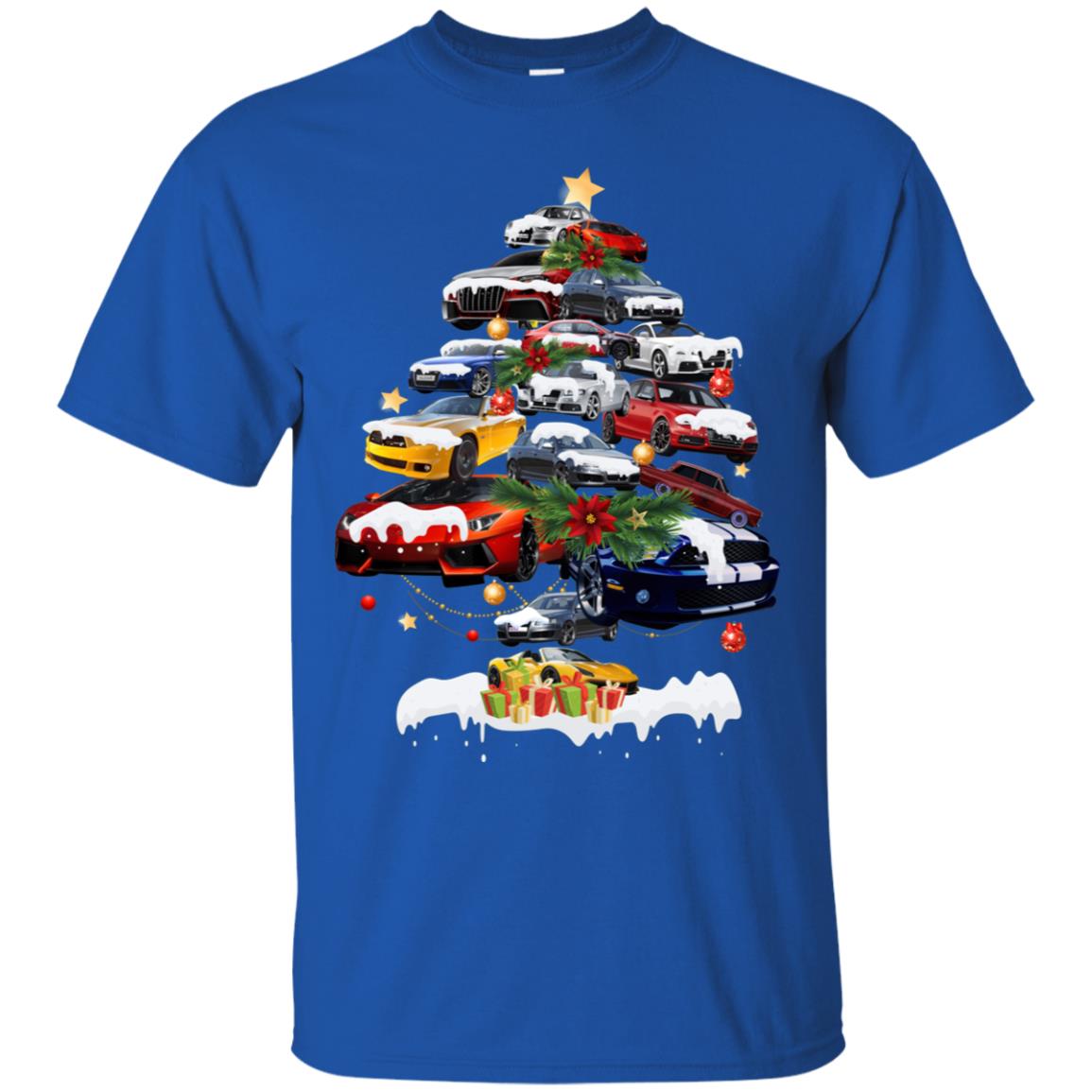 Cars Christmas Tree X-mas Gift Shirt For Mens Or Womens Royal