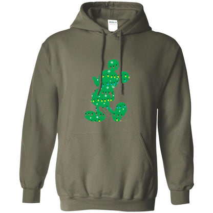 Disney Mickey Mouse Christmas Lights T-shirt Military Green