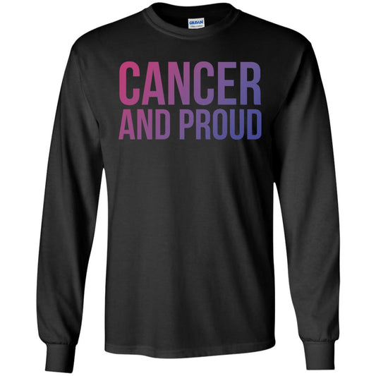 Cancer And Proud Lgbt Gear Bi Flag Gradient Shirt Black