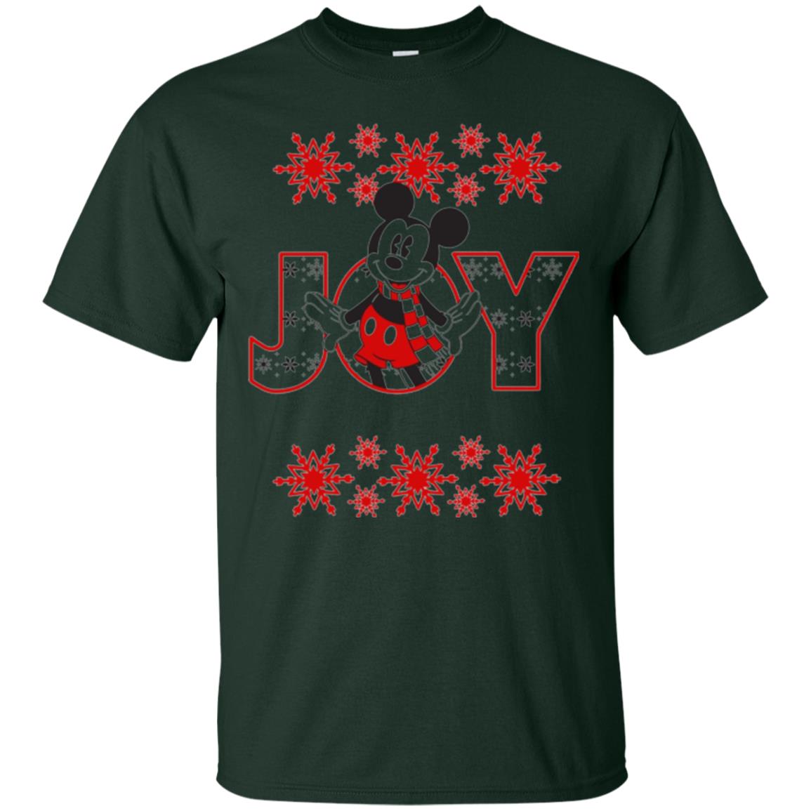 Christmas T-shirt Disney Mickey Mouse Joy Forest Green