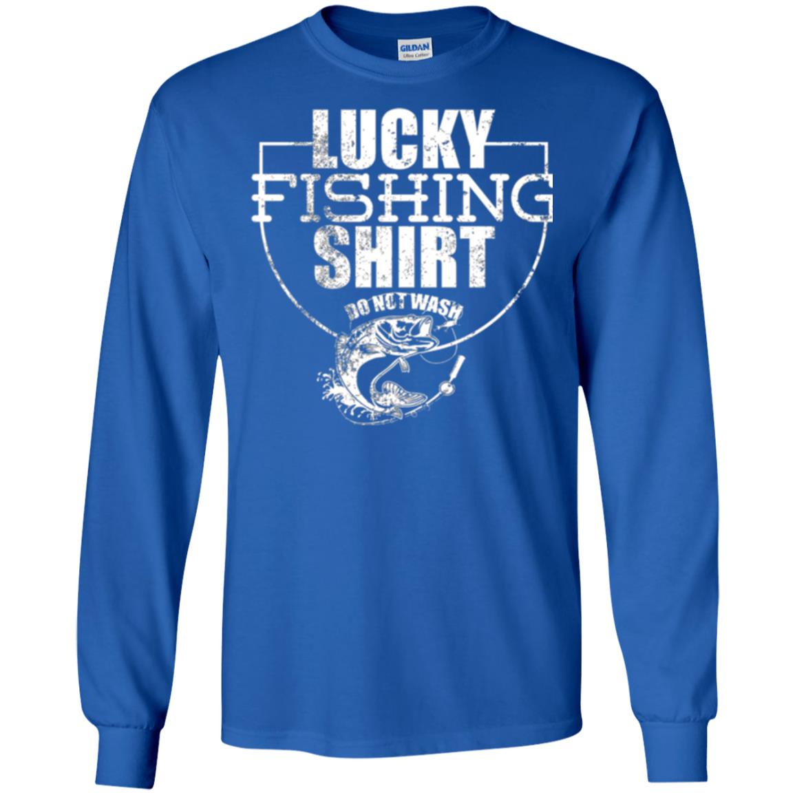 Fisherman T-shirt Lucky Fishing Shirt Do Not Wash Royal