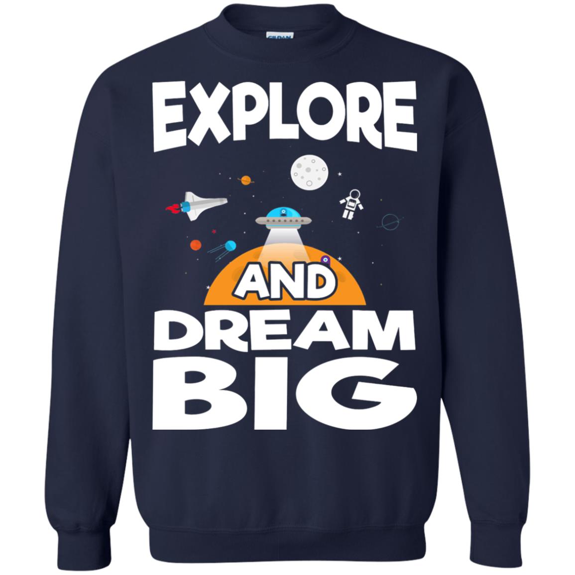Explore And Dream Big Space Universe Planet Shirt Navy