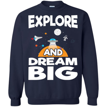 Explore And Dream Big Space Universe Planet Shirt Navy