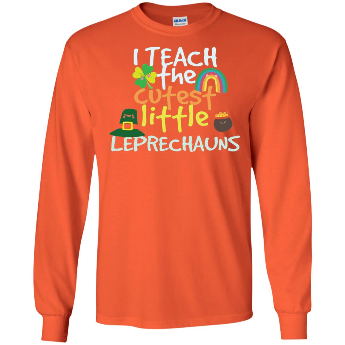 Cutest Little Leprechauns St. Patricks Day Teacher T-shirt Orange