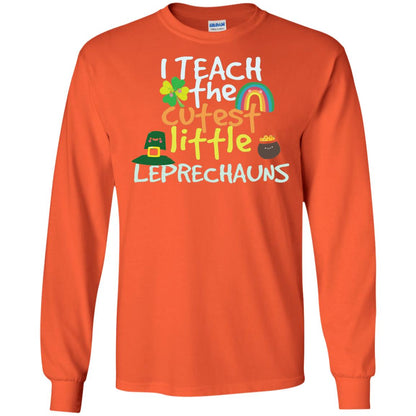 Cutest Little Leprechauns St. Patricks Day Teacher T-shirt Orange