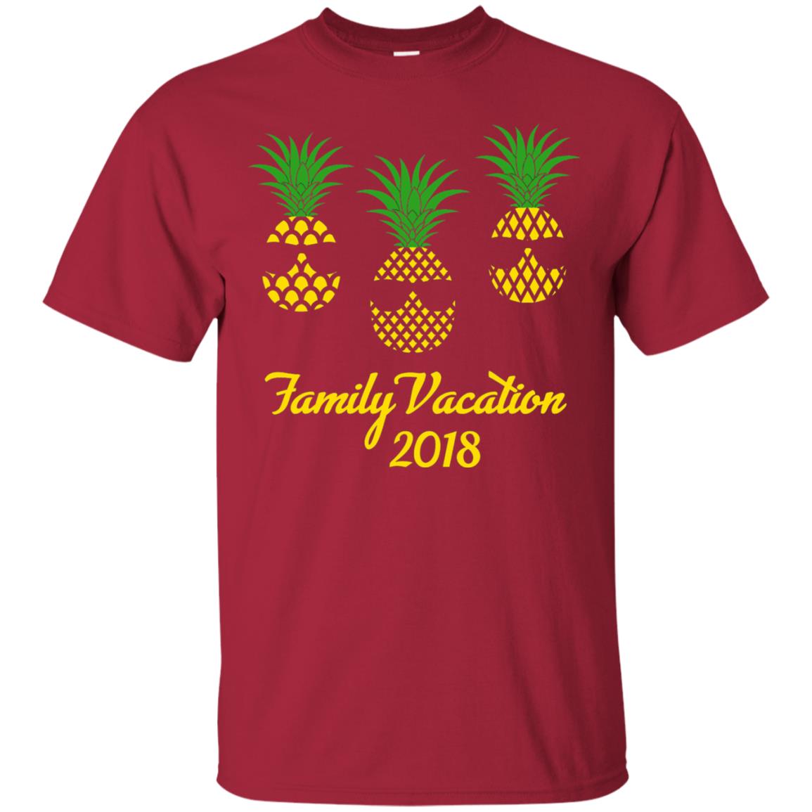 Family Vacation 2018 Shirt Hawaii Pineapple Sunglasses Cardinal