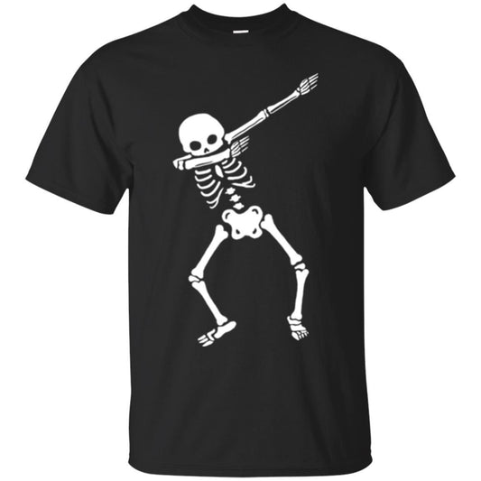 Funny Halloween T-shirt Dabbing Skeleton Black