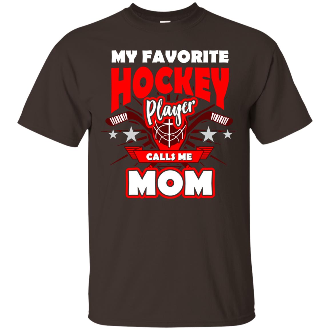 My Favorite Hockey Player Call Me Mom Hockey Mommy Shirt Dark Chocolate