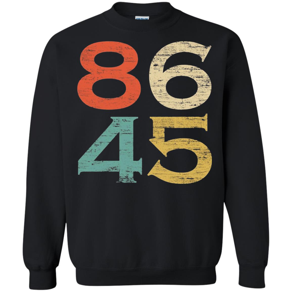 Classic Vintage Style 86 45 Anti Trump T-shirt Black